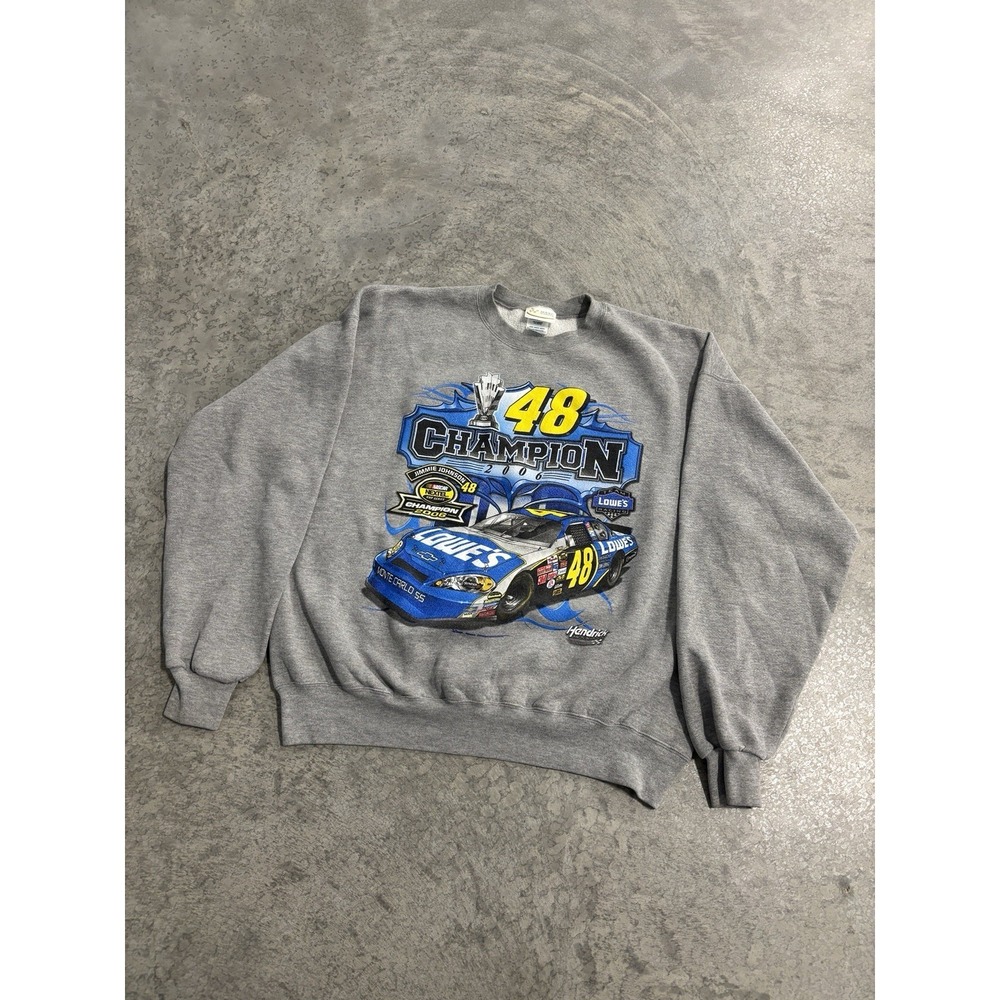 Vintage Jimmy Johnson NASCAR Hase Authentics Crewneck Sweatshirt Men's XL USA